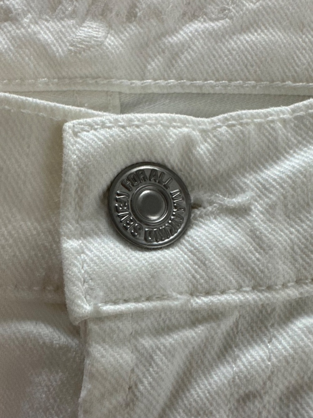 7 For All Mankind Sz 27 White Denim Low-Rise Skinny Jeans Y2K Rhinestone Pockets - Picture 6 of 11